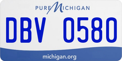 MI license plate DBV0580