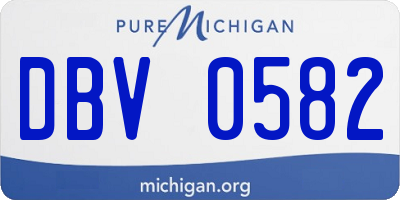 MI license plate DBV0582