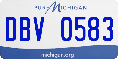 MI license plate DBV0583