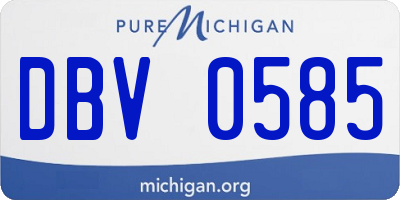MI license plate DBV0585