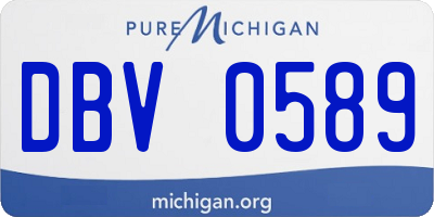 MI license plate DBV0589