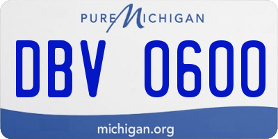 MI license plate DBV0600