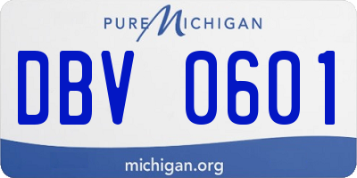 MI license plate DBV0601