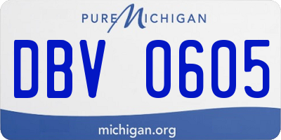 MI license plate DBV0605