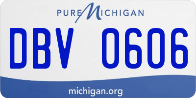 MI license plate DBV0606