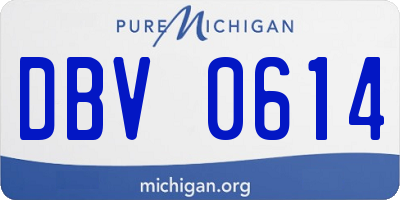 MI license plate DBV0614