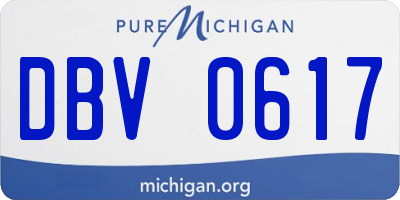 MI license plate DBV0617