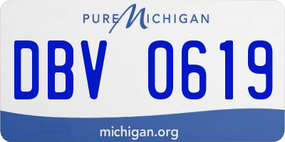 MI license plate DBV0619