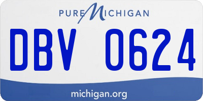 MI license plate DBV0624