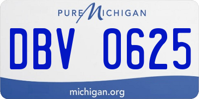 MI license plate DBV0625
