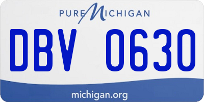 MI license plate DBV0630
