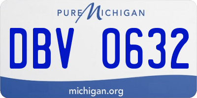 MI license plate DBV0632