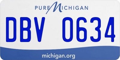 MI license plate DBV0634