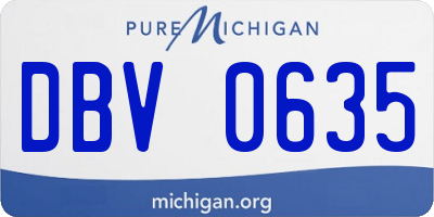 MI license plate DBV0635