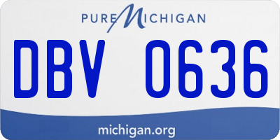 MI license plate DBV0636