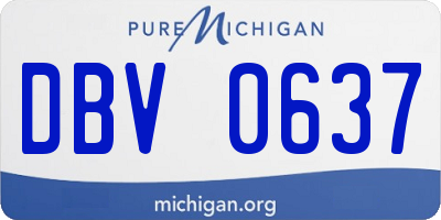 MI license plate DBV0637