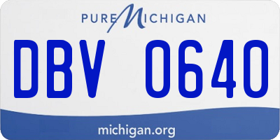 MI license plate DBV0640