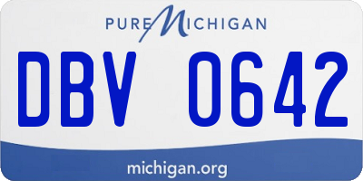 MI license plate DBV0642