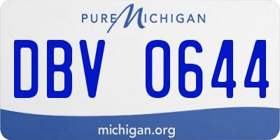 MI license plate DBV0644
