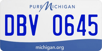 MI license plate DBV0645