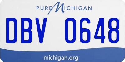 MI license plate DBV0648