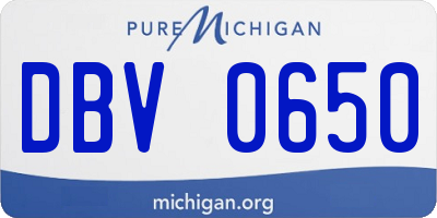 MI license plate DBV0650