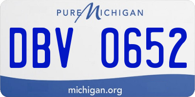 MI license plate DBV0652