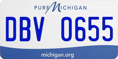 MI license plate DBV0655