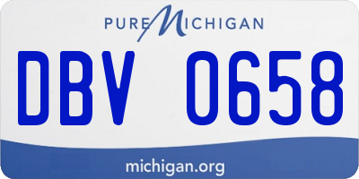 MI license plate DBV0658