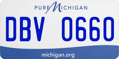 MI license plate DBV0660