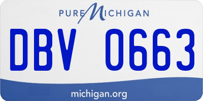 MI license plate DBV0663