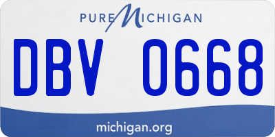 MI license plate DBV0668