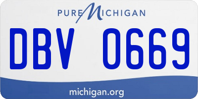 MI license plate DBV0669