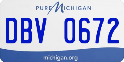 MI license plate DBV0672