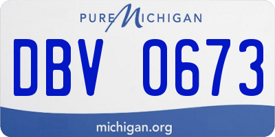 MI license plate DBV0673