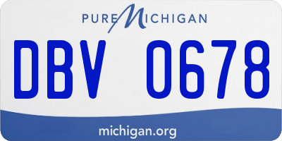 MI license plate DBV0678