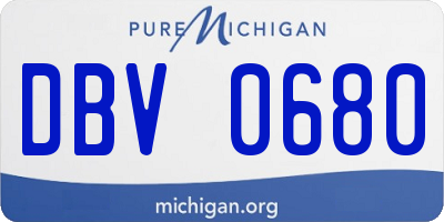 MI license plate DBV0680