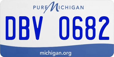 MI license plate DBV0682