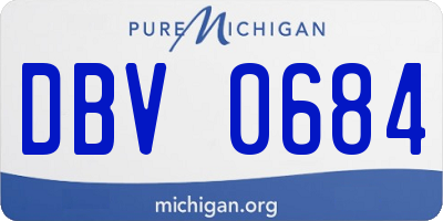 MI license plate DBV0684