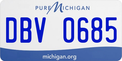 MI license plate DBV0685
