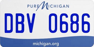 MI license plate DBV0686