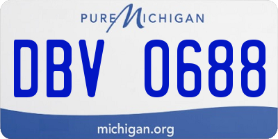MI license plate DBV0688
