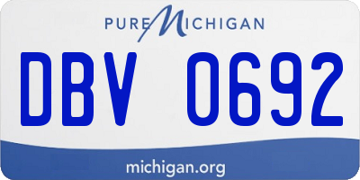 MI license plate DBV0692