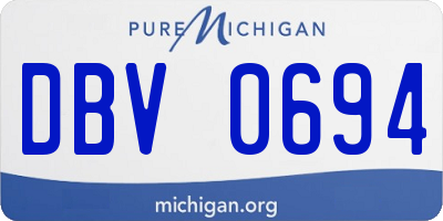 MI license plate DBV0694