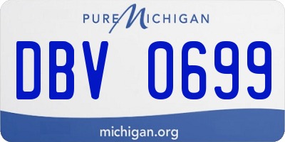 MI license plate DBV0699