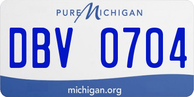 MI license plate DBV0704
