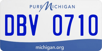 MI license plate DBV0710