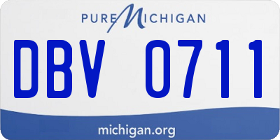 MI license plate DBV0711