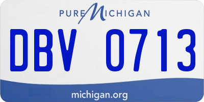 MI license plate DBV0713