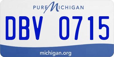 MI license plate DBV0715
